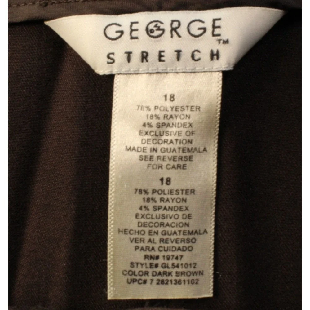 George Womens Size 18 Brown Flowy A-Line‎ Skirt Stretch Office Casual Feminine